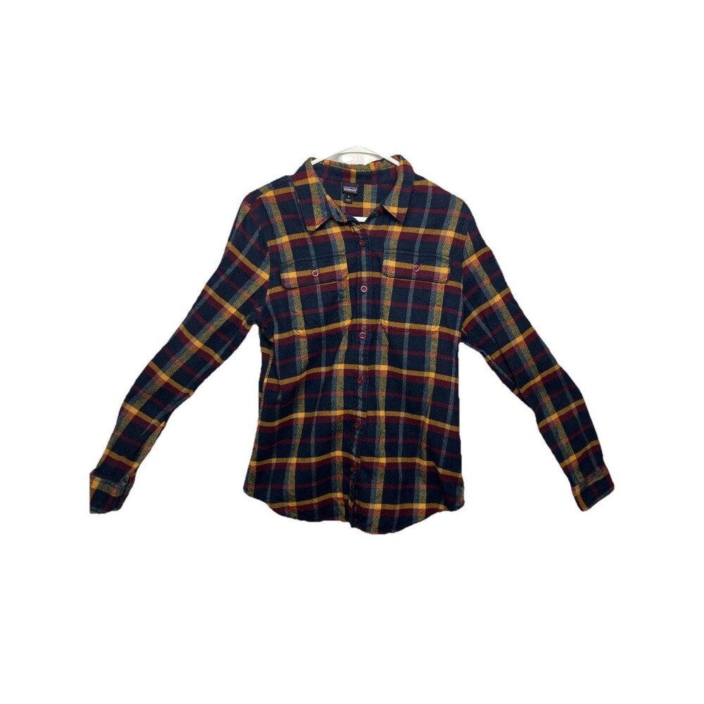 Patagonia Mens SZ Small Fjord Flannel Shirt Worn Wear Stripe Organic